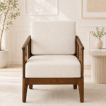 Halston Sheesham Wood 1 Seater Sofa in Scratch Resistant Natural Teak Finish