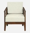 Halston Sheesham Wood 1 Seater Sofa in Scratch Resistant Natural Teak Finish - Image 8