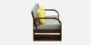 Hamilton Sheesham Wood 3 Seater Sofa with Premium Beige Cushions - Image 3