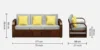 Hamilton Sheesham Wood 3 Seater Sofa with Premium Beige Cushions - Image 4