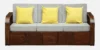 Hamilton Sheesham Wood 3 Seater Sofa with Premium Beige Cushions - Image 6