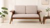 Hampton Classic Fabric 2 Seater Sofa with Wooden Legs