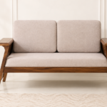 Hampton Classic Fabric 2 Seater Sofa with Wooden Legs