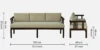 Imperial Wooden 3 Seater Sofa with Premium Fabric Cushions - Image 7