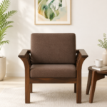 Invera Sheesham Wood 1 Seater Sofa in Scratch Resistant Chestnut Finish