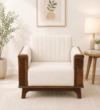 Jovian Sheesham Wood 1 Seater Sofa in Scratch Resistant Dark Walnut Finish