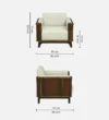 Jovian Sheesham Wood 1 Seater Sofa in Scratch Resistant Dark Walnut Finish - Image 3