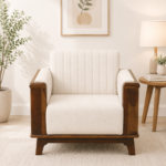 Jovian Sheesham Wood 1 Seater Sofa in Scratch Resistant Dark Walnut Finish