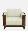 Jovian Sheesham Wood 1 Seater Sofa in Scratch Resistant Dark Walnut Finish - Image 5