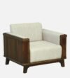 Jovian Sheesham Wood 1 Seater Sofa in Scratch Resistant Dark Walnut Finish - Image 8
