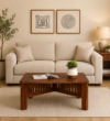 Jurelia Solid Wood Centre Table with Spacious Drawer and Shelf