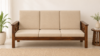 Kensington Fabric 3 Seater Sofa in Ivory Finish