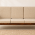 Kensington Fabric 3 Seater Sofa in Ivory Finish