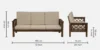 Kensington Fabric 3 Seater Sofa in Ivory Finish - Image 3