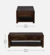 Kiverton Sheesham Wood Centre Table with Hidden Storage Compartment - Image 2