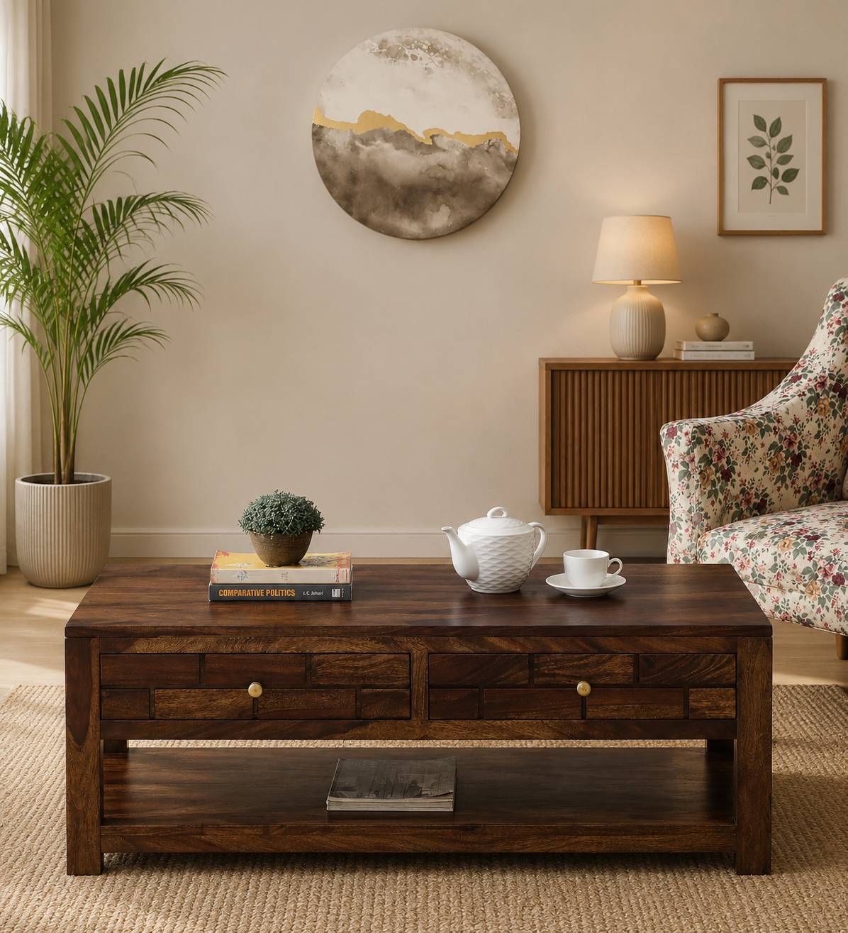 Kiverton Sheesham Wood Centre Table with Hidden Storage Compartment royal sheesham (1) Kiverton Sheesham Wood Centre Table with Hidden Storage Compartment - Image 1