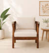 Kreston Sheesham Wood 1 Seater Sofa in Scratch Resistant Honey Finish