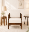 Langford Sheesham Wood 1 Seater Sofa in Scratch Resistant Walnut Finish