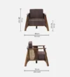 Langford Sheesham Wood 1 Seater Sofa in Scratch Resistant Walnut Finish - Image 3