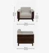 Livorno Sheesham Wood 1 Seater Sofa In Scratch Resistant Golden Oak Finish - Image 5