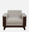 Livorno Sheesham Wood 1 Seater Sofa In Scratch Resistant Golden Oak Finish - Image 6