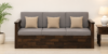 Majestic Solid Wood 3 Seater Sofa with Elegant Fabric Upholstery