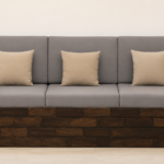 Majestic Solid Wood 3 Seater Sofa with Elegant Fabric Upholstery