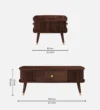 Marlow Fluted Sheesham Wood Coffee Table with Spacious Storage Drawer - Image 7