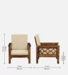 Marsala Sheesham Wood 1 Seater Sofa In Scratch Resistant Ebony Brown Finish - Image 3