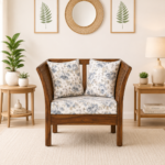 Montara Sheesham Wood 1 Seater Sofa in Scratch Resistant Provincial Teak Finish