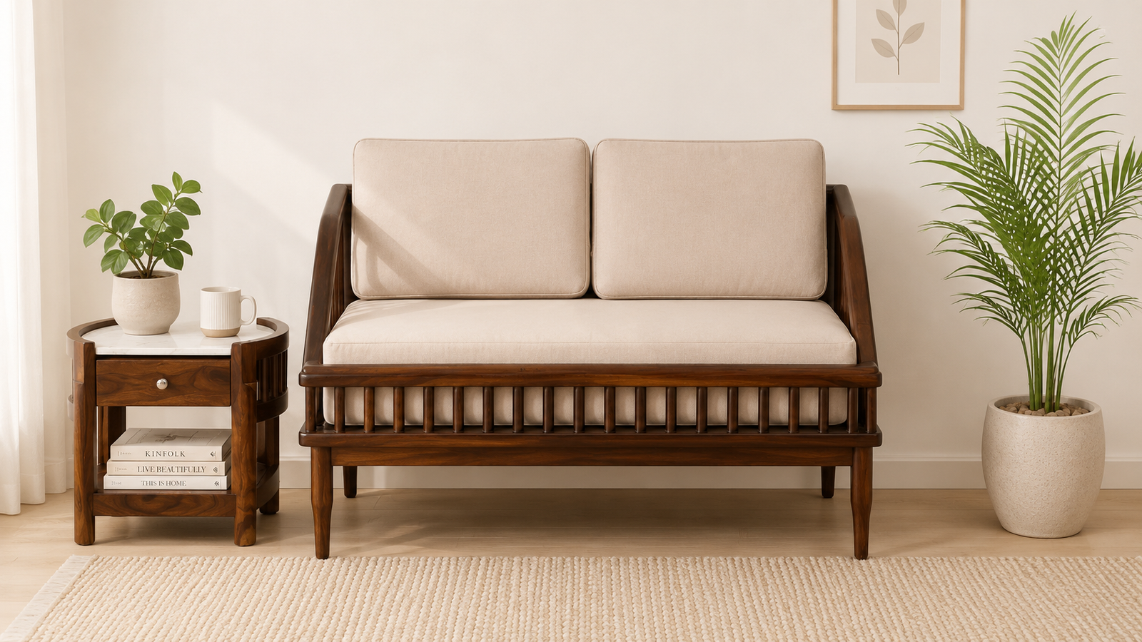 Morenzo Luxury Fabric 2 Seater Sofa with Modern Appeal (1) Morenzo Luxury Fabric 2 Seater Sofa with Modern Appeal - Image 1