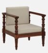 Navarra Sheesham Wood 1 Seater Sofa In Scratch Resistant Light Teak Finish - Image 2