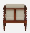 Navarra Sheesham Wood 1 Seater Sofa In Scratch Resistant Light Teak Finish - Image 3