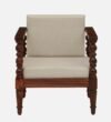 Navarra Sheesham Wood 1 Seater Sofa In Scratch Resistant Light Teak Finish - Image 4