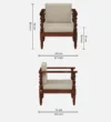 Navarra Sheesham Wood 1 Seater Sofa In Scratch Resistant Light Teak Finish - Image 5