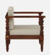 Navarra Sheesham Wood 1 Seater Sofa In Scratch Resistant Light Teak Finish - Image 7