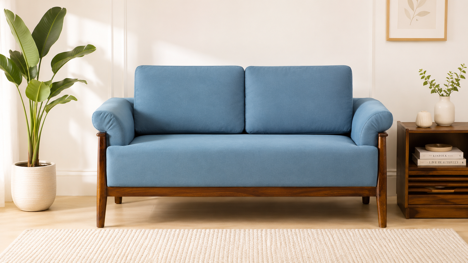 Oslo Premium Fabric 2 Seater Sofa with Modern Silhouette (1) Oslo Premium Fabric 2 Seater Sofa with Modern Silhouette - Image 1