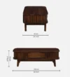Paspian Contemporary Wooden Coffee Table with Fluted Side Panels - Image 2
