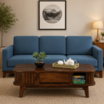 Paspian Contemporary Wooden Coffee Table with Fluted Side Panels