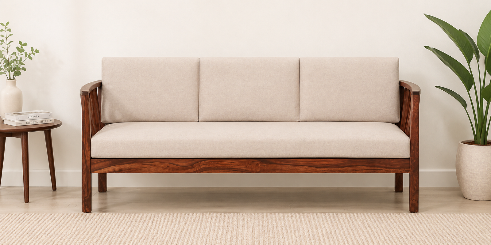 Prescott Heritage Style 3 Seater Sofa with Cushioned Backrest (1) Prescott Heritage Style 3 Seater Sofa with Cushioned Backrest - Image 1