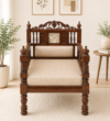 Quinley Sheesham Wood 1 Seater Sofa in Scratch Resistant Natural Finish
