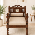 Quinley Sheesham Wood 1 Seater Sofa in Scratch Resistant Natural Finish