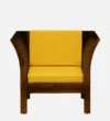 Solano Sheesham Wood 1 Seater Sofa In Scratch Resistant Dark Mahogany Finish - Image 3