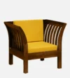 Solano Sheesham Wood 1 Seater Sofa In Scratch Resistant Dark Mahogany Finish - Image 4