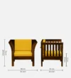 Solano Sheesham Wood 1 Seater Sofa In Scratch Resistant Dark Mahogany Finish - Image 6