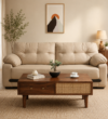 Sverett Solid Sheesham Wood Coffee Table with Elegant Brass Accents