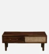Sverett Solid Sheesham Wood Coffee Table with Elegant Brass Accents - Image 3