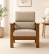 Trevista Modern Fabric 1 Seater Sofa in Walnut Brown Finish