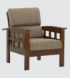 Trevista Modern Fabric 1 Seater Sofa in Walnut Brown Finish - Image 4
