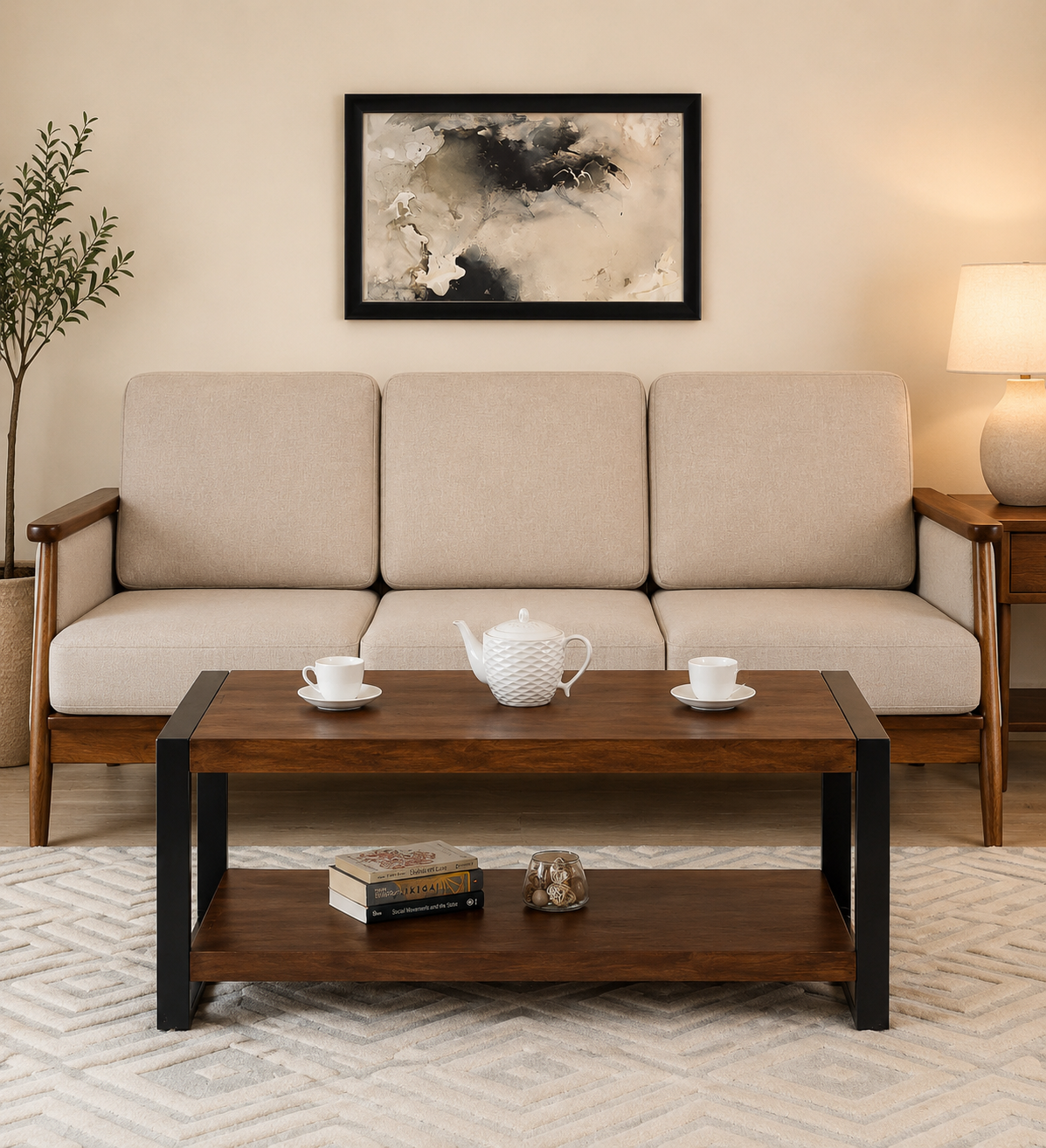 Tuscany Sheesham Wood Coffee Table with Classic Fluted Detailing (1) Tuscany Sheesham Wood Coffee Table with Classic Fluted Detailing - Image 1